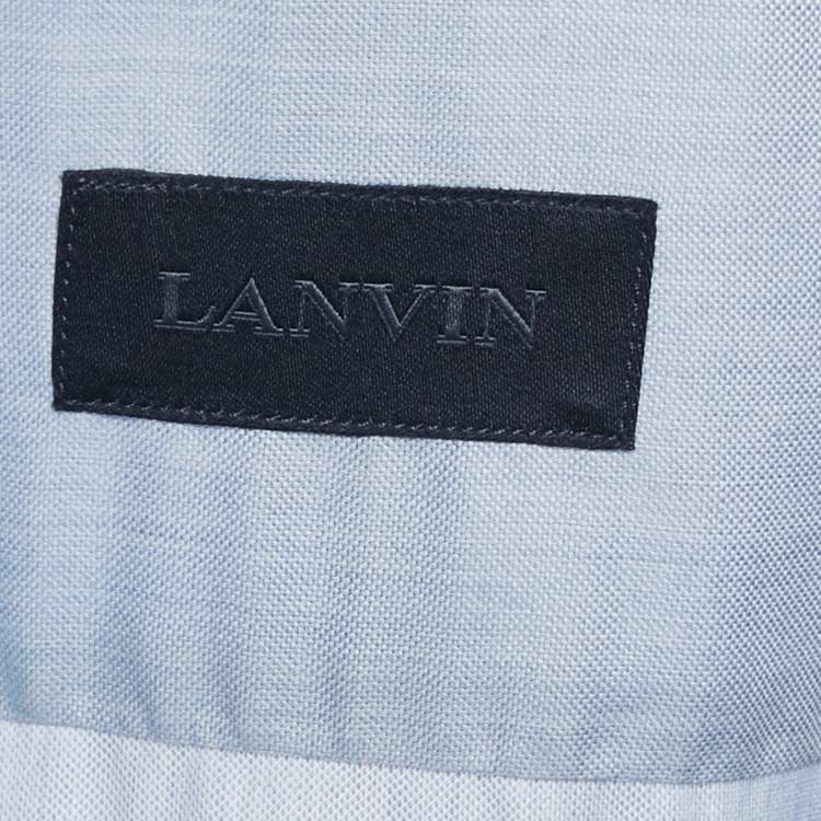 Pre Owned Lanvin Blue Cotton Full Sleeve Shirt M