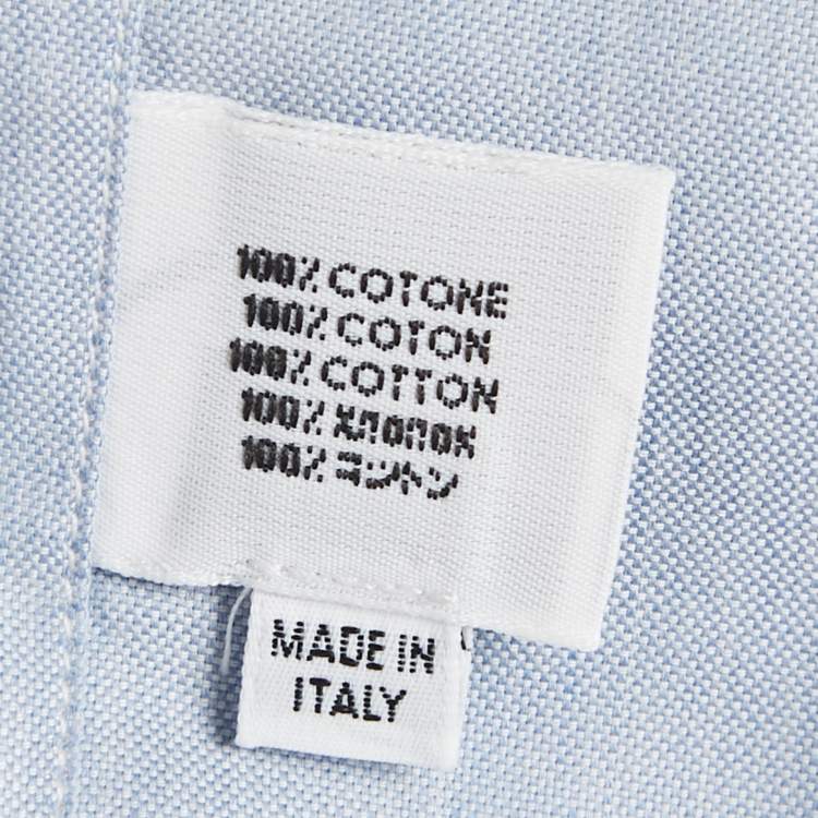 Pre Owned Lanvin Blue Cotton Full Sleeve Shirt M