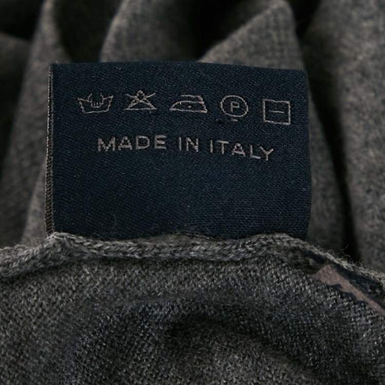 Pre Owned Lanvin Grey Wool Knit Mock Neck Sweater M