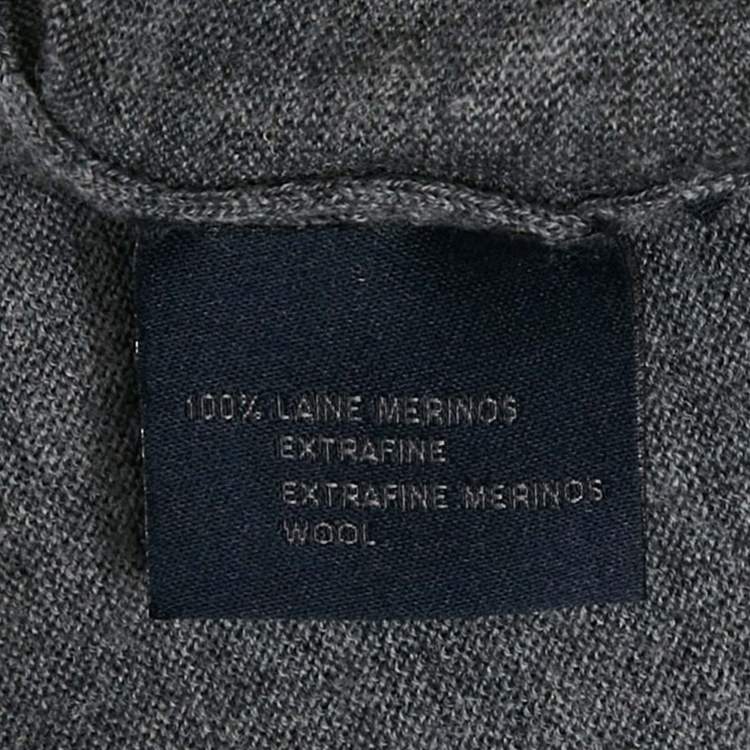 Pre Owned Lanvin Grey Wool Knit Mock Neck Sweater M