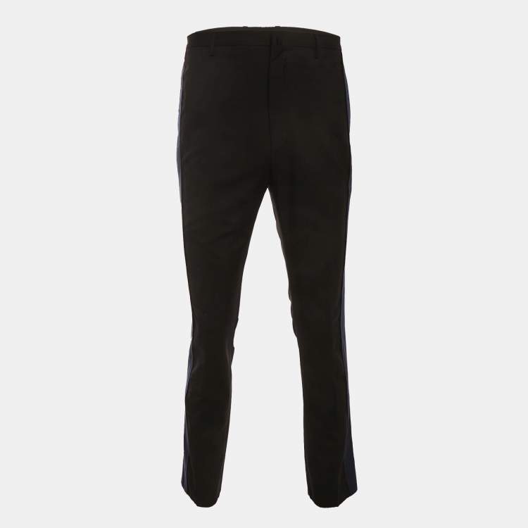 Pre Owned Lanvin Black/Blue Wool Trousers L