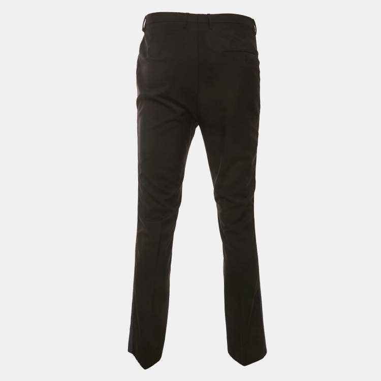 Pre Owned Lanvin Black/Blue Wool Trousers L