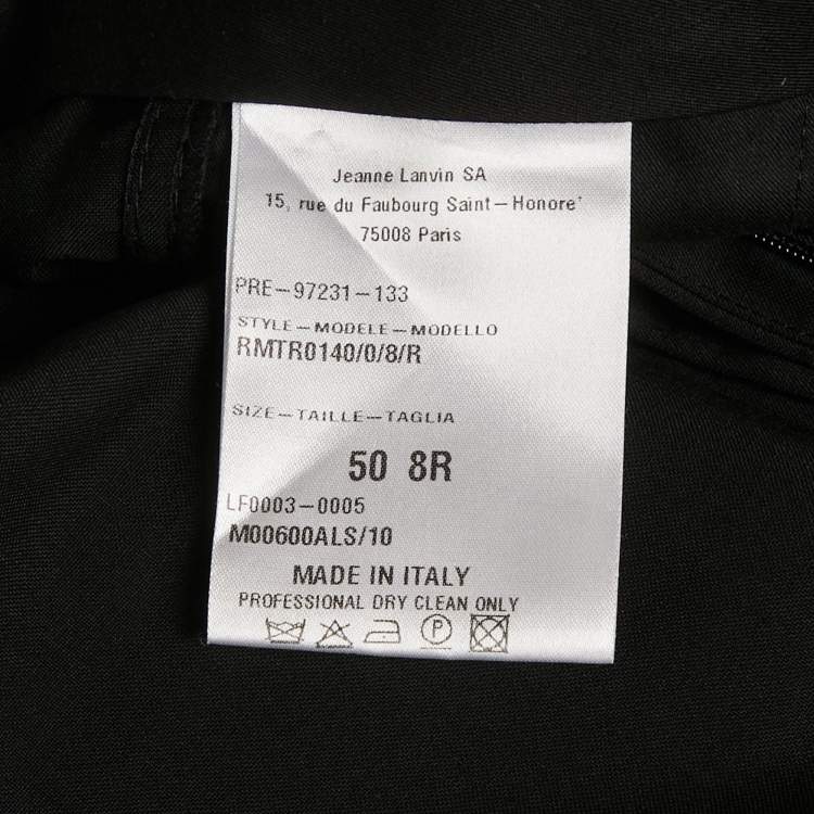 Pre Owned Lanvin Black/Blue Wool Trousers L