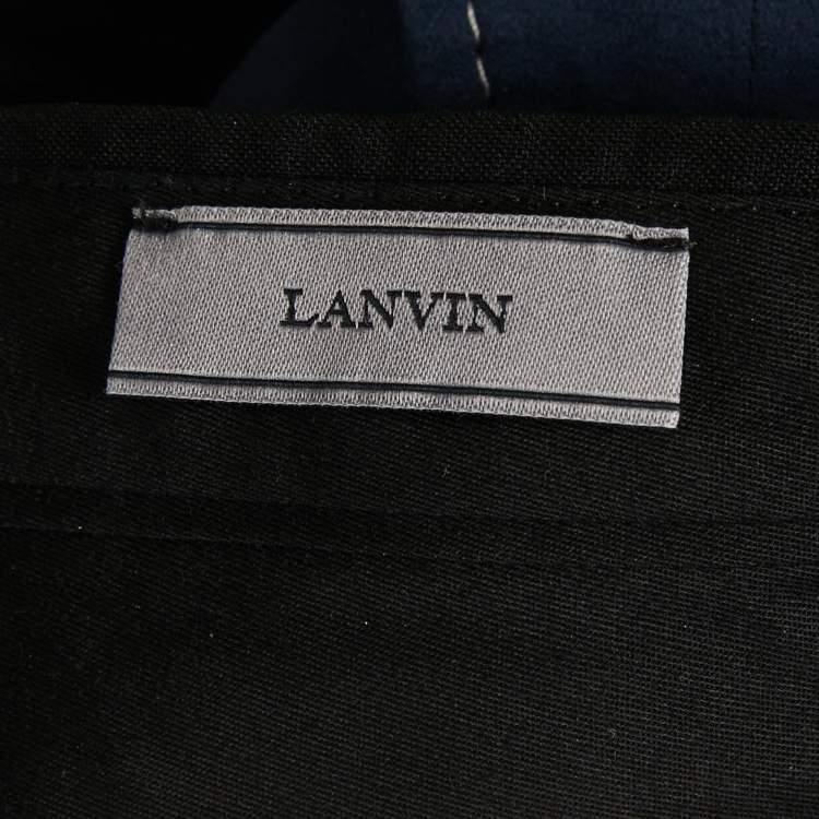 Pre Owned Lanvin Black/Blue Wool Trousers L