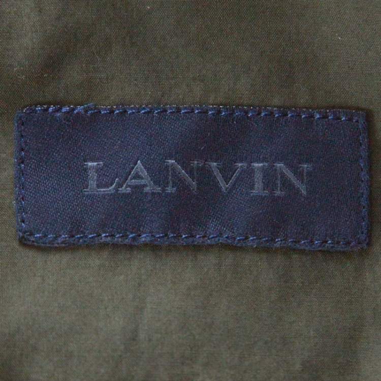 Pre Owned Lanvin Safari Green Cotton Button Down Shirt L 
