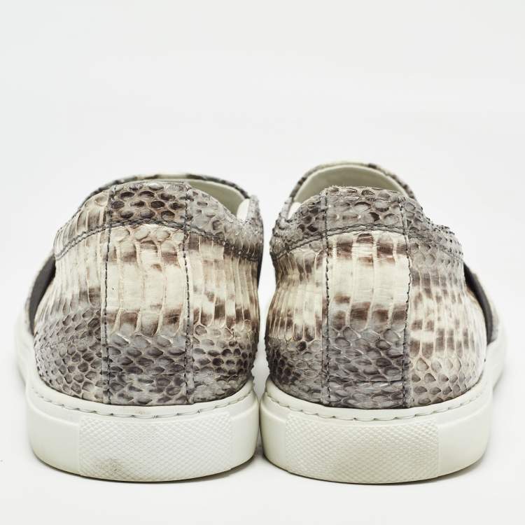 Pre Owned Lanvin Muticolor Water Snake Slip On Sneakers Size 41