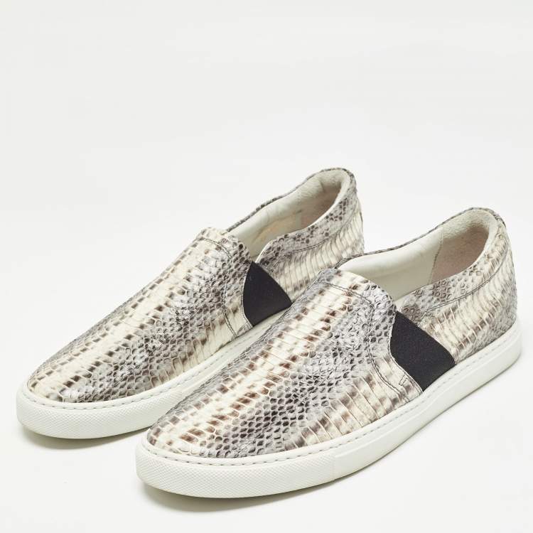 Pre Owned Lanvin Muticolor Water Snake Slip On Sneakers Size 41