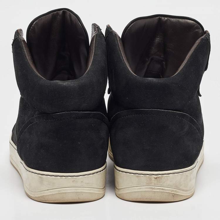 Pre Owned Lanvin Black Nubuck High Top Sneakers Size 42