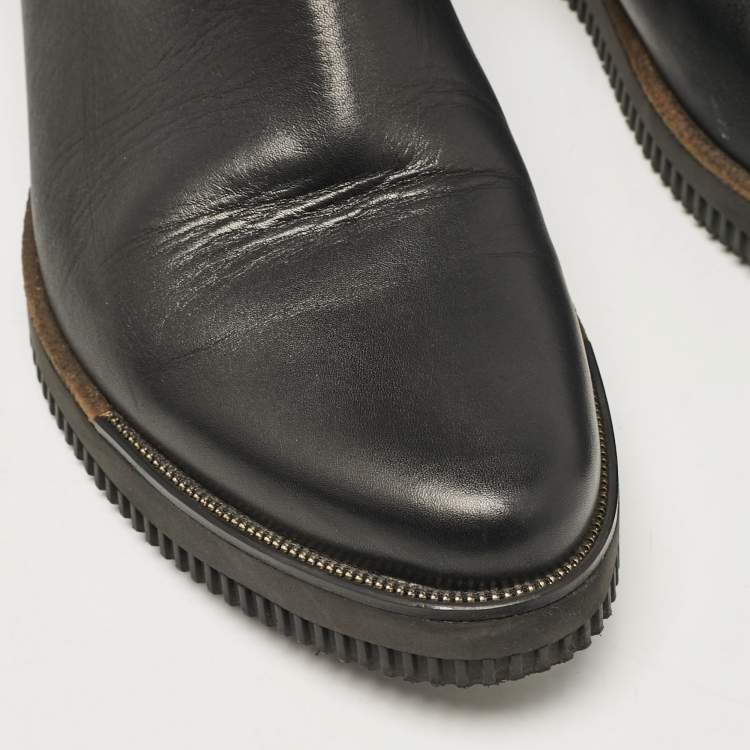 Pre Owned Lanvin Black Leather Chelsea Boots Size 45