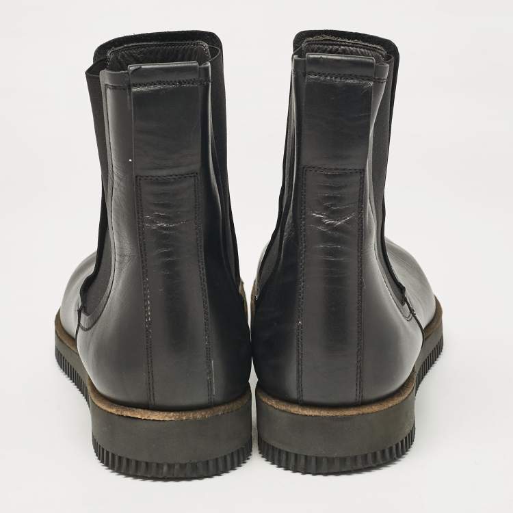 Pre Owned Lanvin Black Leather Chelsea Boots Size 45