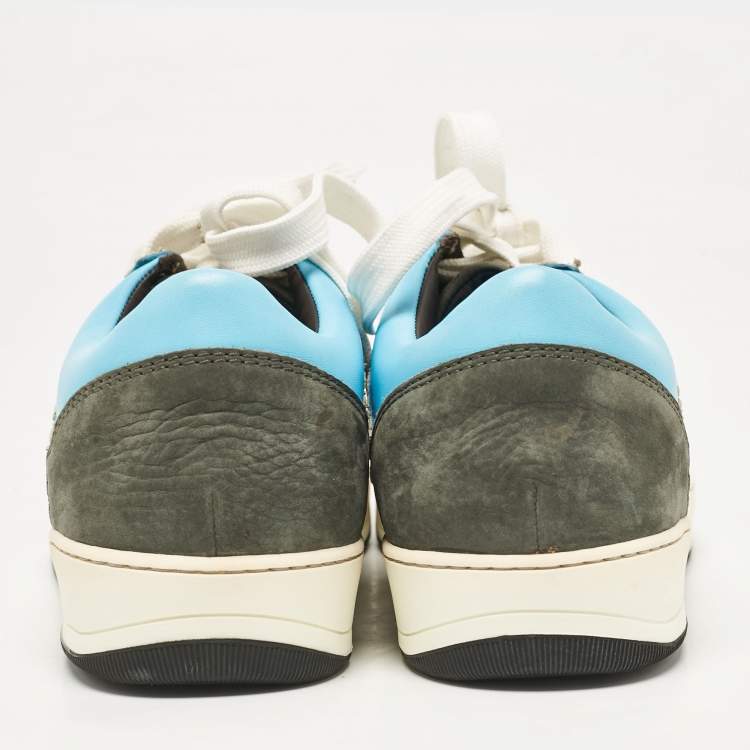 Pre Owned Lanvin Multicolor Leather and Nubuck Leather Lace Up Sneakers Size 43