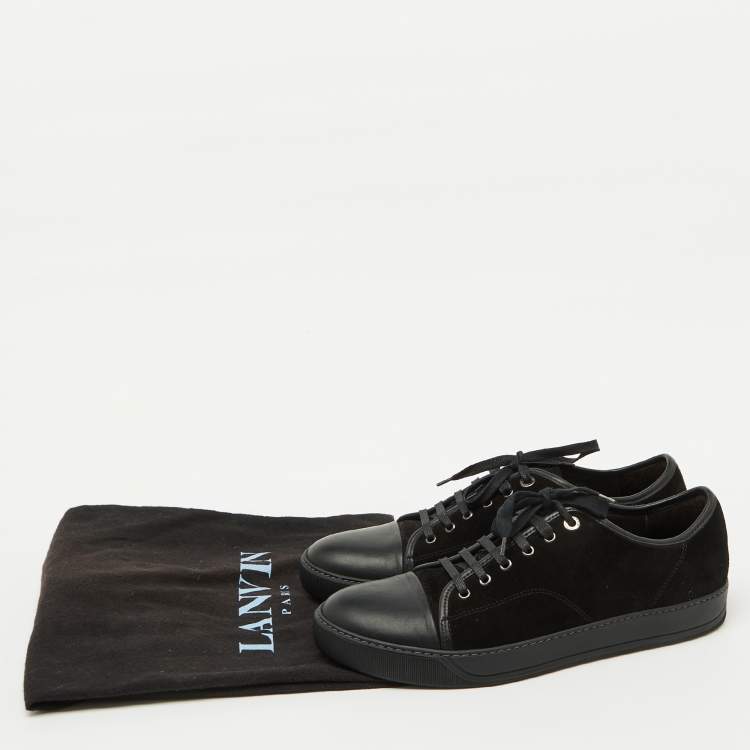Pre Owned Lanvin Black Suede and Leather DDB1 Low Top Sneakers Size 43