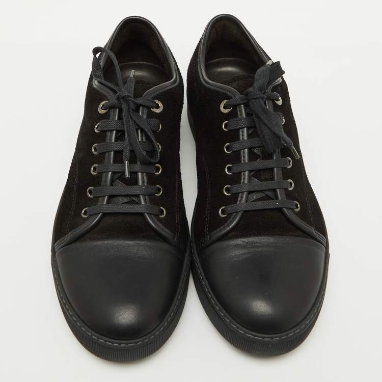 Pre Owned Lanvin Black Suede and Leather DDB1 Low Top Sneakers Size 43
