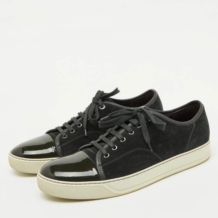 Pre Owned Lanvin Multicolor Suede and Patent Leather Low Top Sneakers Size 44
