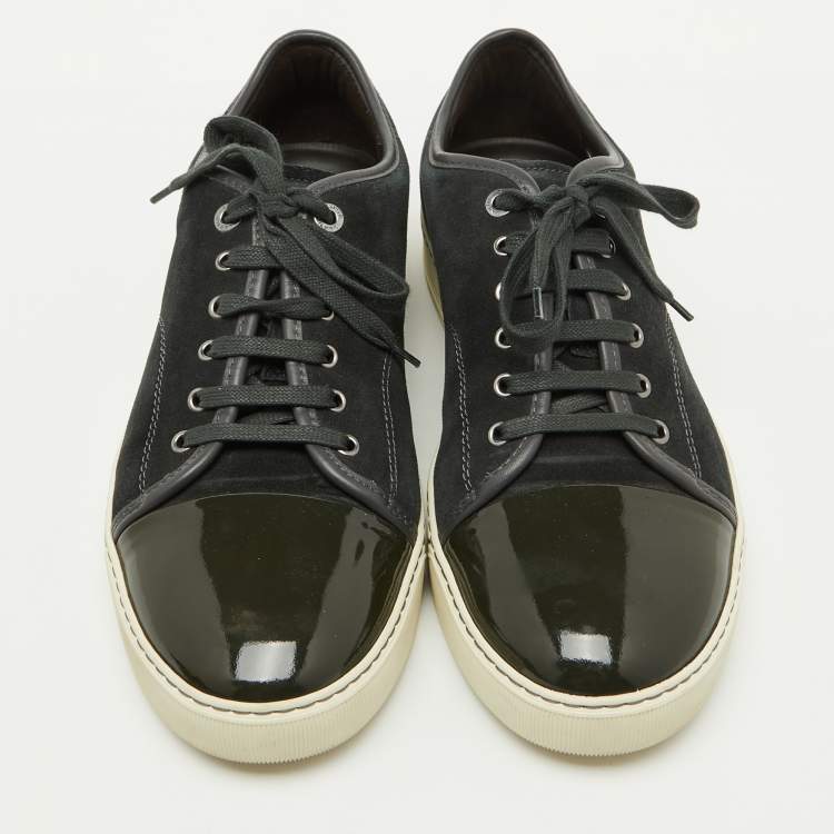 Pre Owned Lanvin Multicolor Suede and Patent Leather Low Top Sneakers Size 44