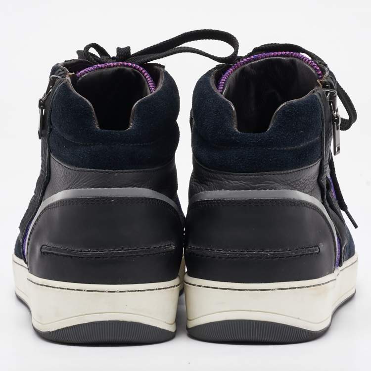 Pre Owned Lanvin Multicolor Leather and Mesh High Top Sneakers Size 41