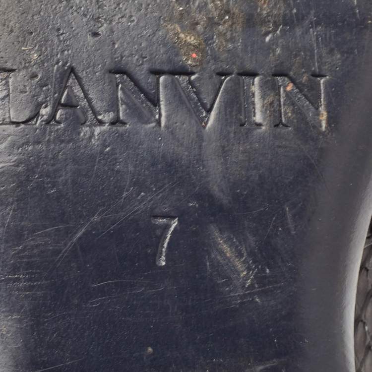 Pre Owned Lanvin Black Python Leather Penny Loafers Size 41