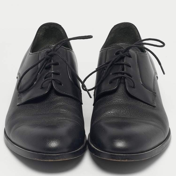 Pre Owned Lanvin Black Leather Lace Up Oxfords Size 43