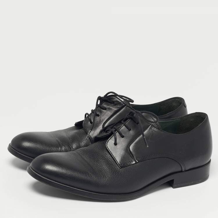 Pre Owned Lanvin Black Leather Lace Up Oxfords Size 43