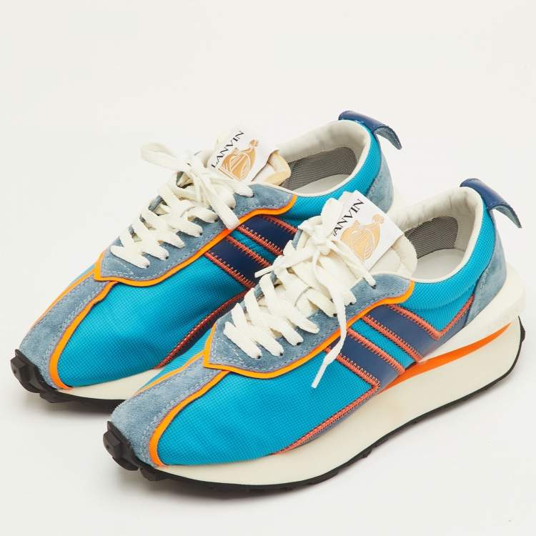 Pre Owned Lanvin Bumper Size 41 Multicolor Fabric, Leather and Suede Runner Sneakers