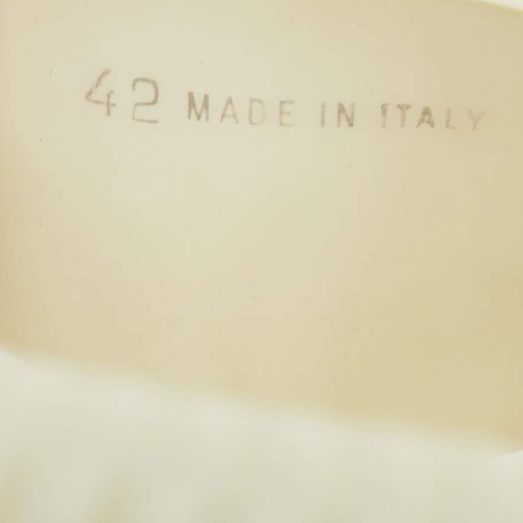 Pre Owned Lanvin Arpege Size 42 White Rubber Flat Slide Sandals