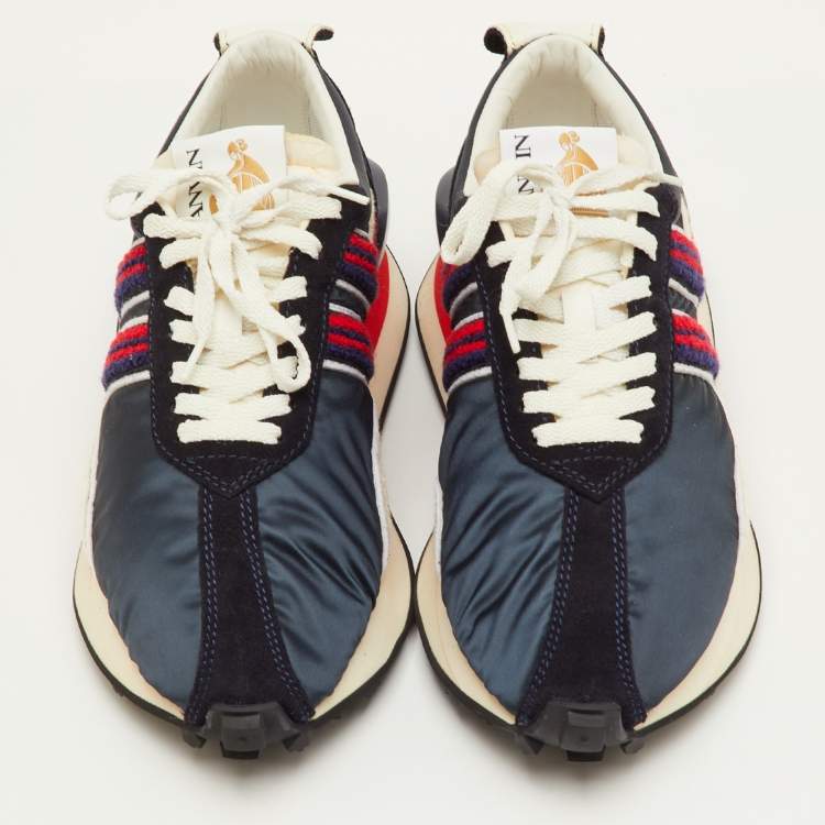 Pre Owned Lanvin Bumper Size 41 Multicolor Fabric and Suede Runner Sneakers