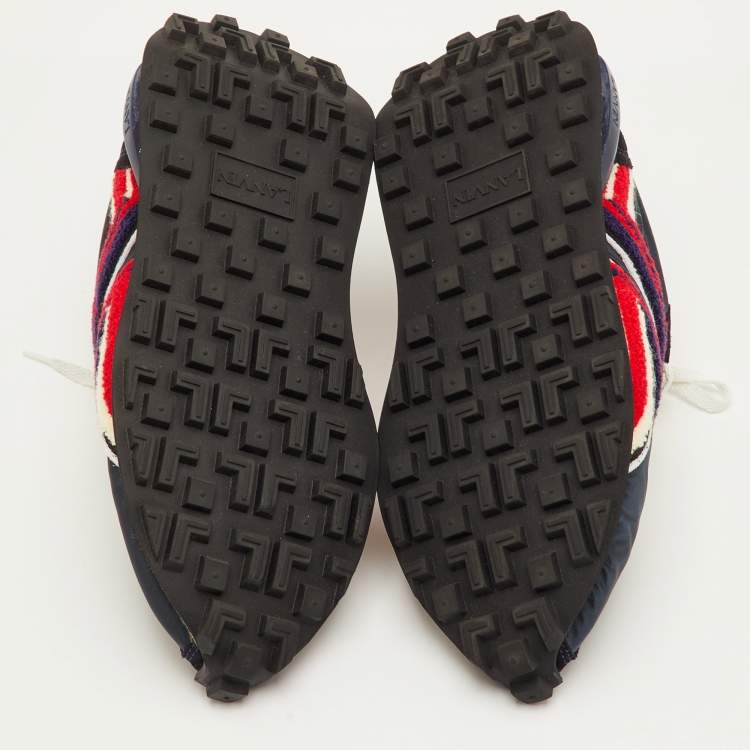 Pre Owned Lanvin Bumper Size 41 Multicolor Fabric and Suede Runner Sneakers