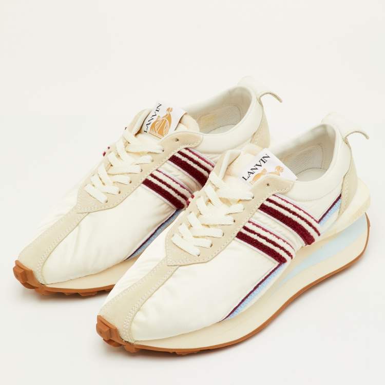 Pre Owned Lanvin Bumper Size 41 Multicolor Nylon and Suede Low Top Sneakers