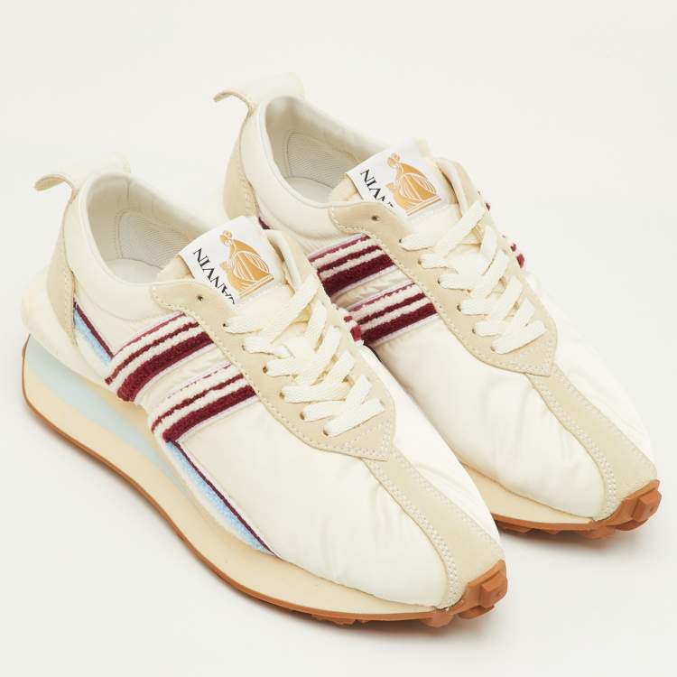 Pre Owned Lanvin Bumper Size 41 Multicolor Nylon and Suede Low Top Sneakers