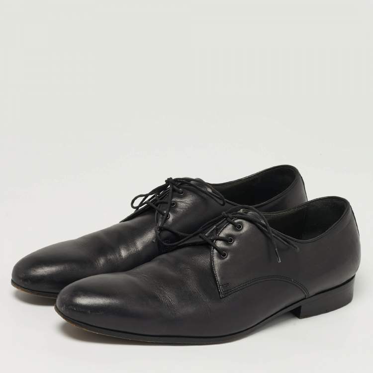 Pre Owned Lanvin Size 42 Black Leather Lace Up Oxfords