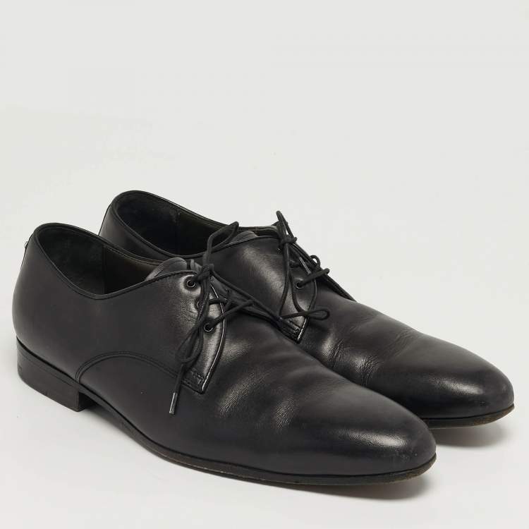 Pre Owned Lanvin Size 42 Black Leather Lace Up Oxfords