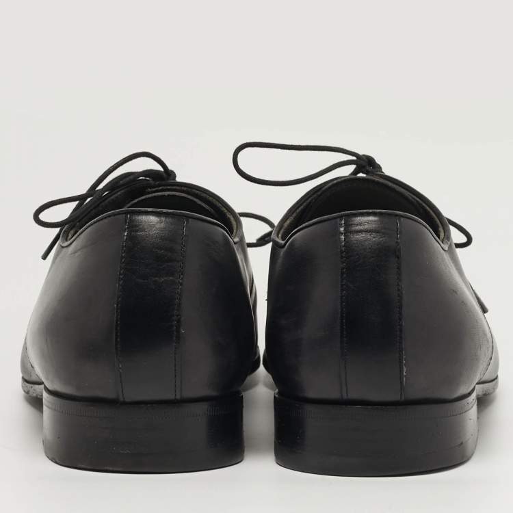 Pre Owned Lanvin Size 42 Black Leather Lace Up Oxfords