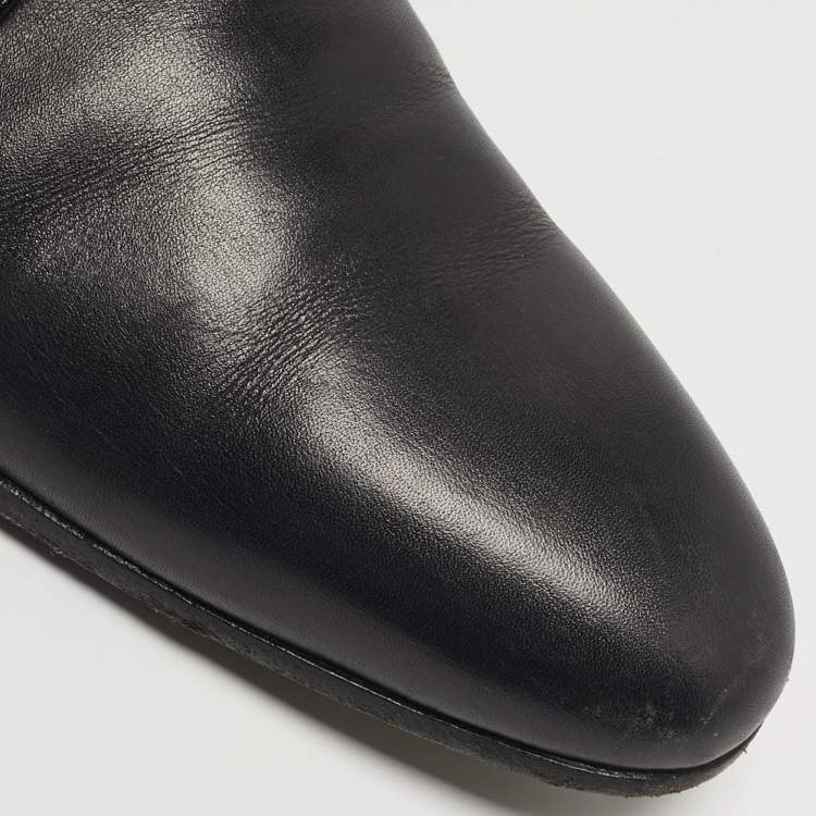 Pre Owned Lanvin Size 42 Black Leather Lace Up Oxfords