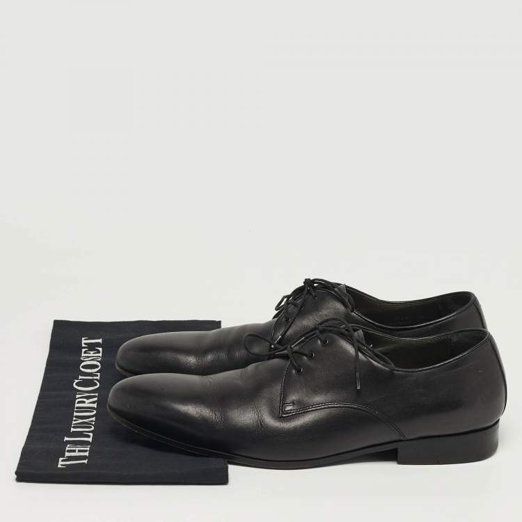 Pre Owned Lanvin Size 42 Black Leather Lace Up Oxfords