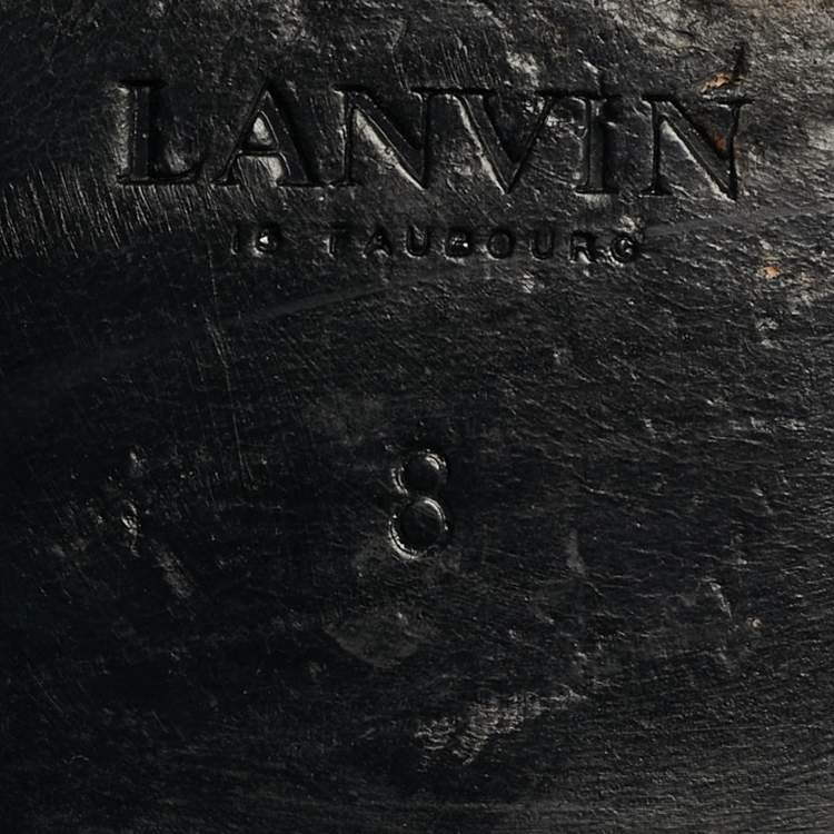Pre Owned Lanvin Size 42 Black Leather Lace Up Oxfords