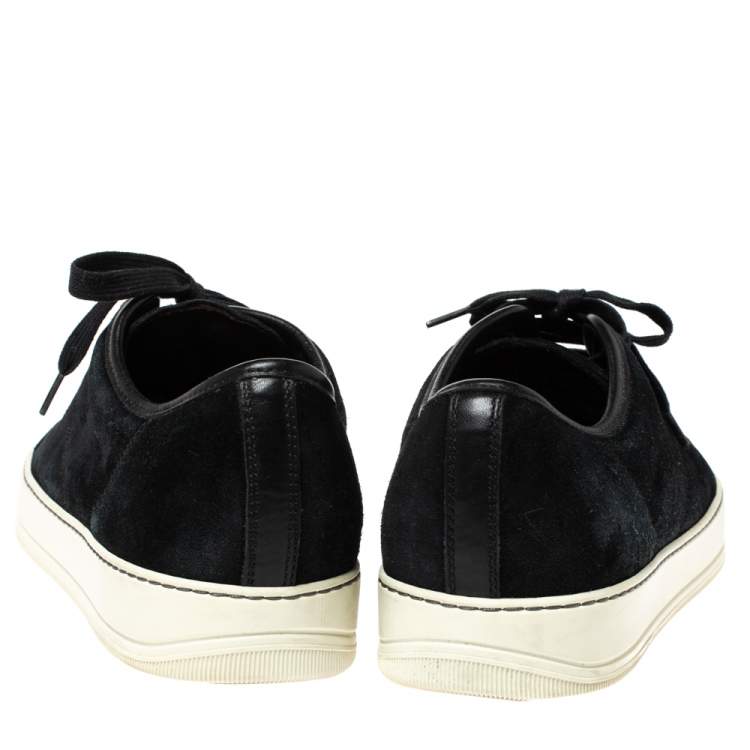 Pre Owned Lanvin Black Suede and Patent DDB1 Low Top Sneakers Size 41