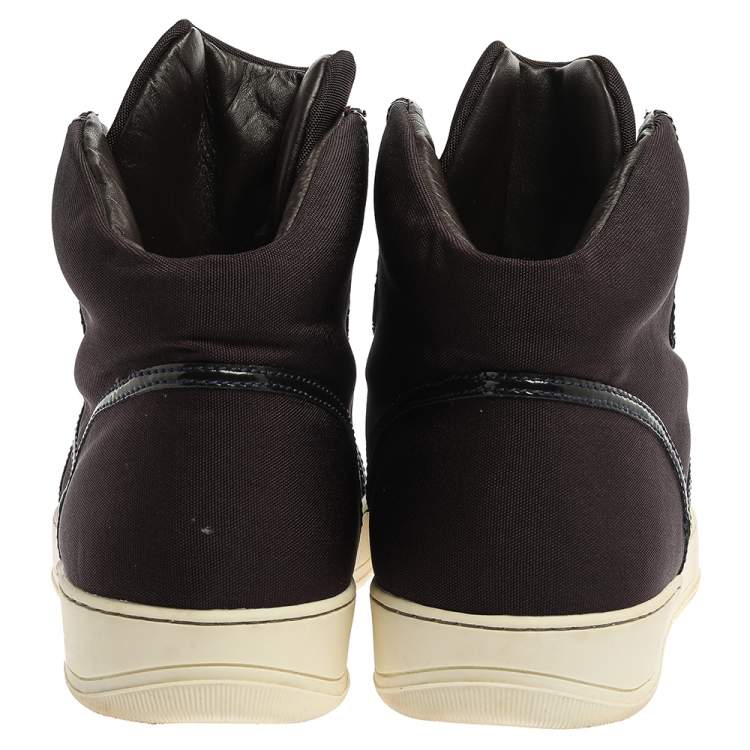 Pre Owned Lanvin Burgundy Nylon High Top Sneakers Size 43