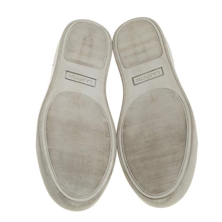 Pre Owned Lanvin Blue Leather Low top Sneakers Size 44