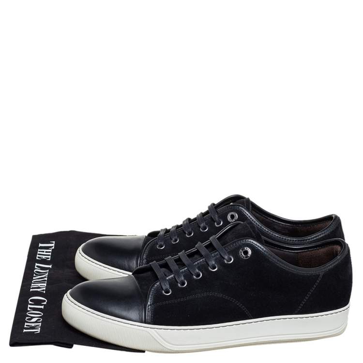 Pre Owned Lanvin Black Suede And Leather DDB1 Low Top Sneakers Size 43
