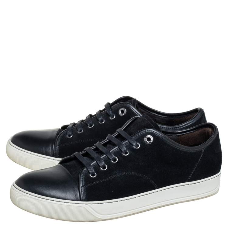 Pre Owned Lanvin Black Suede And Leather DDB1 Low Top Sneakers Size 43