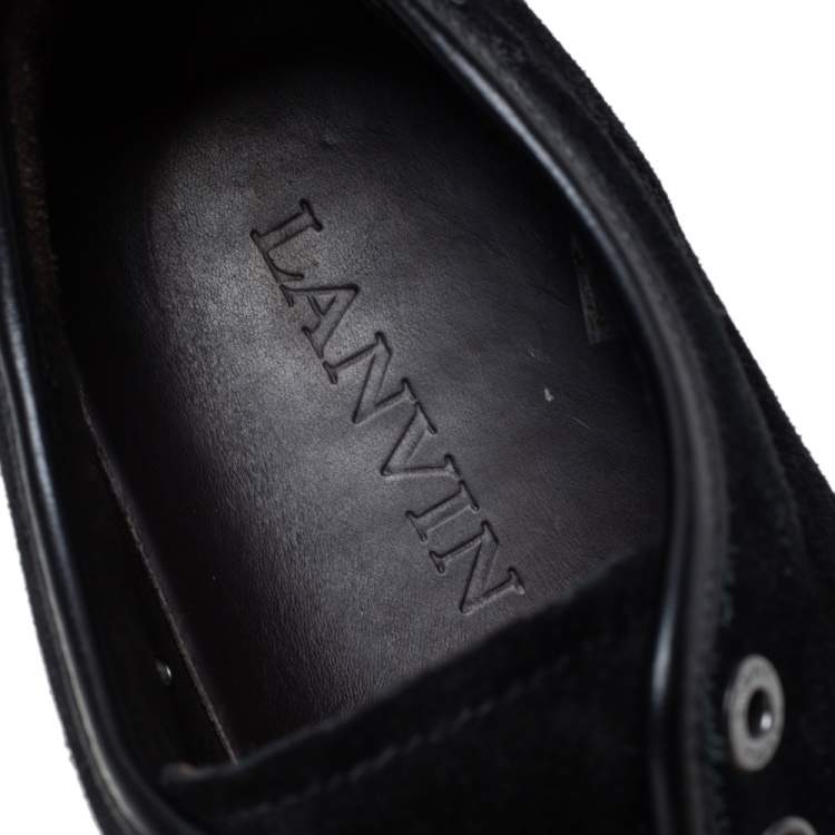 Pre Owned Lanvin Black Suede And Leather DDB1 Low Top Sneakers Size 43