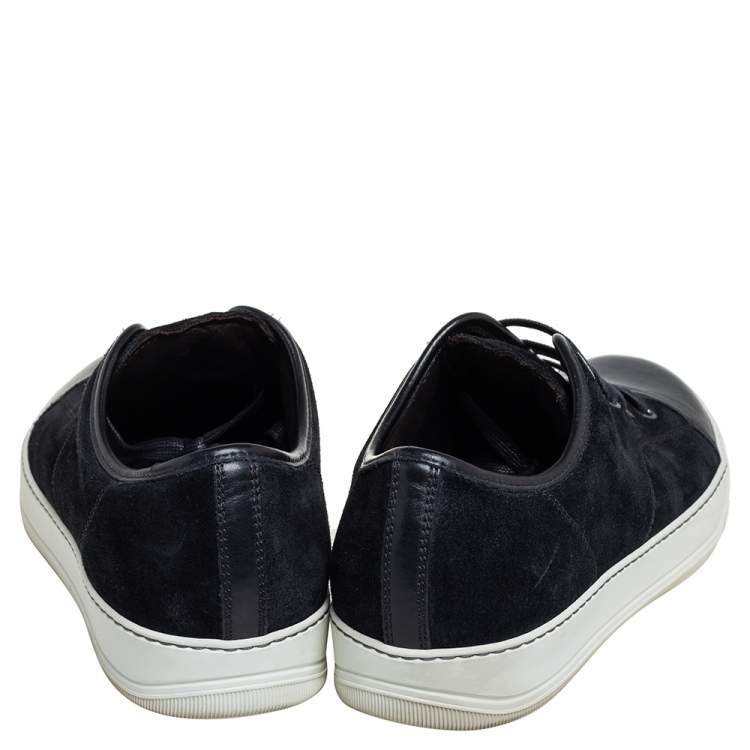 Pre Owned Lanvin Black Suede And Leather DDB1 Low Top Sneakers Size 43