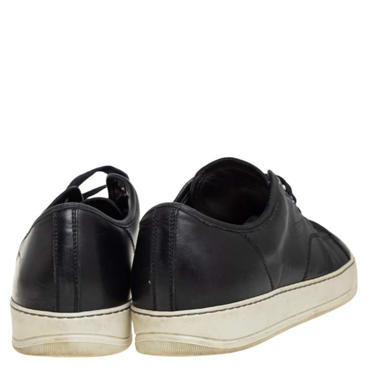 Pre Owned  Lanvin Black Leather Low Top Sneakers Size 41
