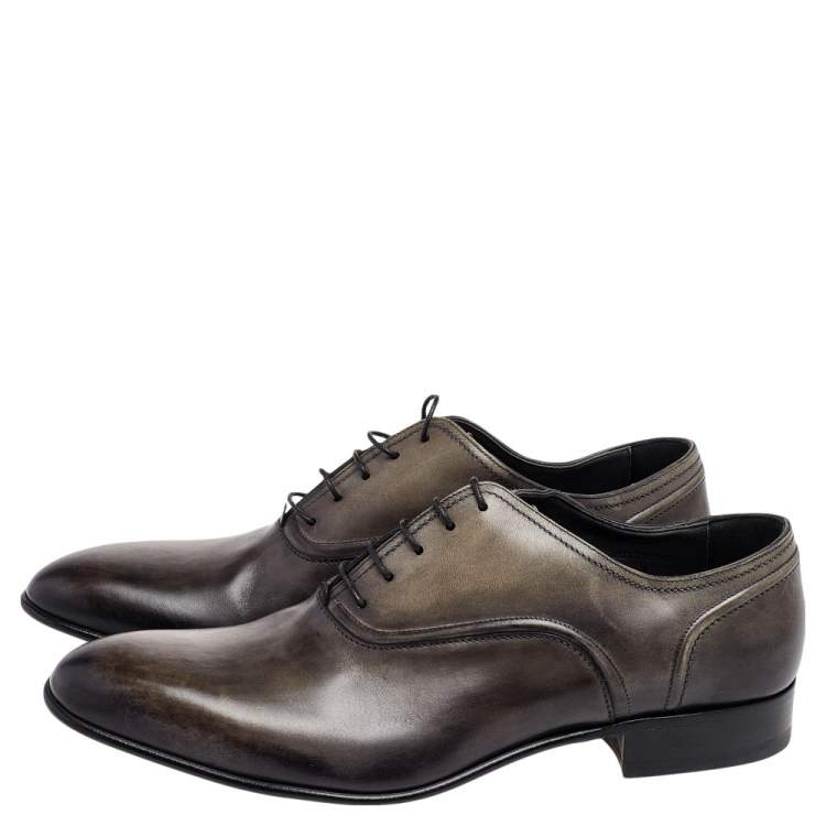 Pre Owned Lanvin Two Tone Leather Lace Up Oxford Size 43
