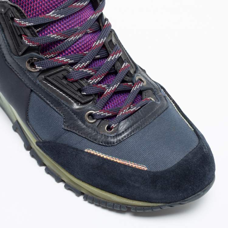Pre Owned Lanvin Multicolor Mesh And Suede Low Top Sneakers Size 41