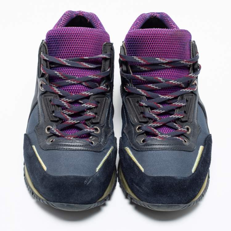 Pre Owned Lanvin Multicolor Mesh And Suede Low Top Sneakers Size 41