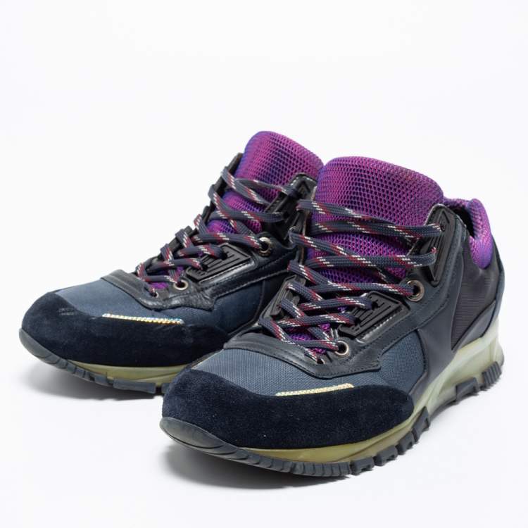 Pre Owned Lanvin Multicolor Mesh And Suede Low Top Sneakers Size 41