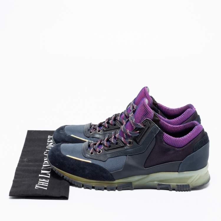 Pre Owned Lanvin Multicolor Mesh And Suede Low Top Sneakers Size 41