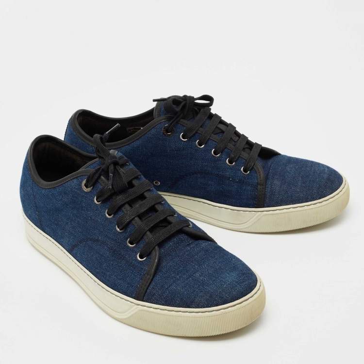 Pre Owned Lanvin Dark Blue Denim Low Top Sneakers Size 43