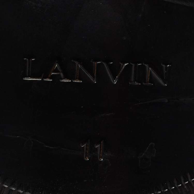 Pre Owned Lanvin Black Leather Penny Loafers Size 45